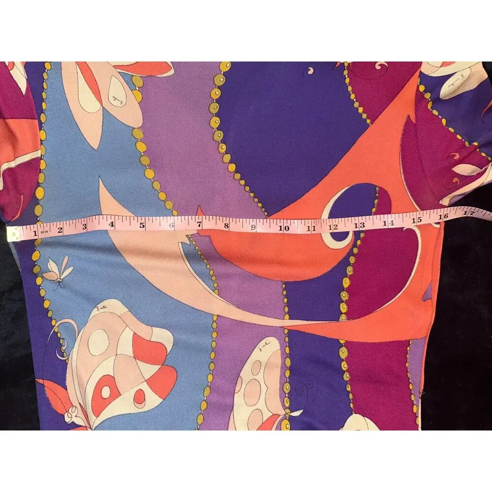 EMILIO PUCCI CUSTOM UNFINISHED VINTAGE SILK PRINT DRESS - Picture 10 of 16